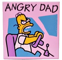 LEGO part Piastrella 2 x 2 con Motivo 'ANGRY DAD' 3068pb0920