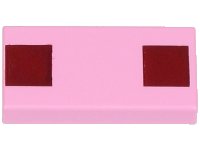 LEGO part Tile 1 x 2 with Two Dark Red Squares Pattern (Minecraft Pig Nostrils) 3069pb0773