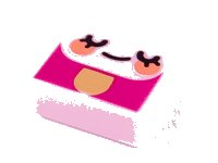 LEGO part Tile 1 x 1 with Emoji Face, Eyes Closed and Coral Cheeks Pattern 3070pb203