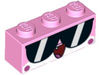 LEGO part Brick 1 x 3 with Cat Face Wide Sunglasses, Open Mouth with Tongue Pattern (Shades Unikitty) 3622pb082