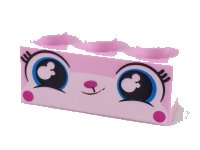 LEGO part Brick 1 x 3 with Cat Face Wide Eyes, Small Lopsided Grin Pattern 3622pb101