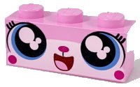 LEGO part Brick 1 x 3 with Cat Face Open Mouth Smile Showing Tongue Pattern (Unikitty) 3622pb107