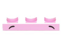 LEGO part Plate 1 x 3 with 2 Small Black Arcs, High and Wide Set Pattern (Unikitty Eyebrows) 3623pb006
