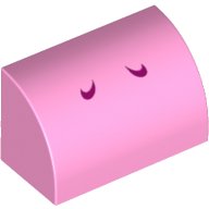 LEGO part Slope, Curved 1 x 2 with 2 Magenta Curved Lines Pattern (Super Mario Pink Yoshi Nostrils) 37352pb010