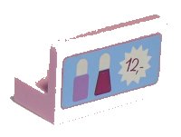 LEGO part Panel 1 x 2 x 1 with Two Nail Polish Bottles and Pricing '12' Pattern (Sticker) - Set 41058 4865pb062