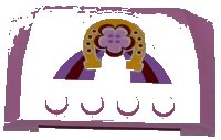 LEGO part Wedge 4 x 6 x 2/3 Triple Curved with Horseshoe and Flower Pattern (Sticker) - Set 3186 52031pb057