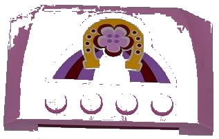 LEGO onderdeel Wedge 4 x 6 x 2/3 Triple Curved with Horseshoe and Flower Pattern (Sticker) - Set 3186 (52031pb057)