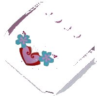 LEGO part Windscreen 5 x 6 x 2 Curved Top Canopy with 4 Studs with Heart and Flowers Pattern (Sticker) - Set 3184 61484pb008