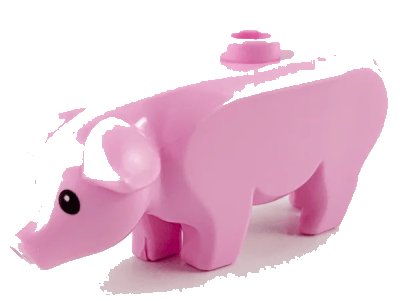 LEGO onderdeel Pig with Black Eyes and White Pupils Pattern (87621pb01)