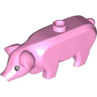 LEGO onderdeel Pig with Black and White Eyes and Eyelashes Pattern (Hamletta) (87621pb04)