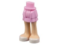 LEGO onderdeel Mini Doll Hips and Skirt Layered, Light Nougat Legs and White Shoes Pattern - Thick Hinge 92250c00pb05