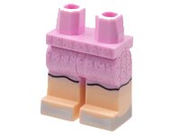 LEGO part Hips and Legs with Light Nougat Boots, Metallic Pink Pleats and Stars, Silver Toes Pattern 970c00pb1367