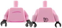 LEGO part Torso Stomach and Pig Tail on Reverse Pattern / Bright Pink Arms / Black Hands 973pb1787c01