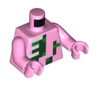 LEGO part Torso Pixelated Zombie Pigman Pattern / Bright Pink Arms / Bright Pink Hands 973pb2144c01