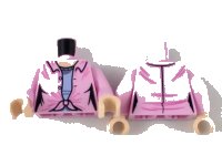 LEGO part Torso Female Open Shirt with Lavender Undershirt Pattern / Bright Pink Arms / Light Nougat Hands 973pb3095c01