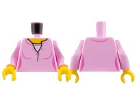 LEGO onderdeel Torso Female Top with Yellow Neck and White Undershirt Pattern / Bright Pink Arms / Yellow Hands 973pb3165c01