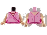 LEGO onderdeel Torso Female Dress, Light Nougat Neck, Magenta and Gold Necklace, Magenta Hem and Gather Lines Pattern / Light Nougat Arms / Light Nougat Hands 973pb3988c01