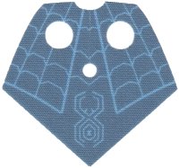LEGO part Minifigure Cape Cloth, Serape Pointed with Spider and Web on Sand Blue Background Pattern - Traditional Starched Fabric 113920