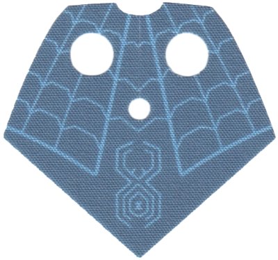 LEGO onderdeel Minifigure Cape Cloth, Serape Pointed with Spider and Web on Sand Blue Background Pattern - Traditional Starched Fabric (113920)