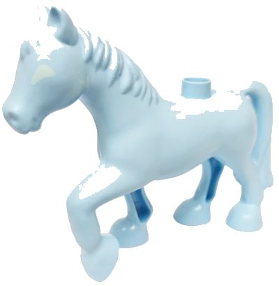 LEGO onderdeel Duplo Horse with Light Aqua Eyes Pattern (Frozen Nokk) (1376pb07)