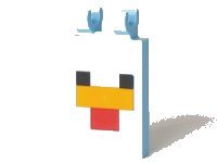 LEGO part Tile, Modified 2 x 3 with 2 Clips with Minecraft Chicken Pattern 30350bpb061