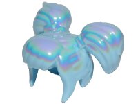 LEGO part Mini Doll, Hair Short Bangs and 2 Short Pigtails with Iridescent Coating Pattern 34697pb01