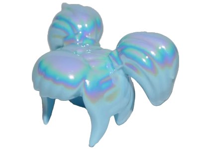 LEGO onderdeel Mini Doll, Hair Short Bangs and 2 Short Pigtails with Iridescent Coating Pattern (34697pb01)