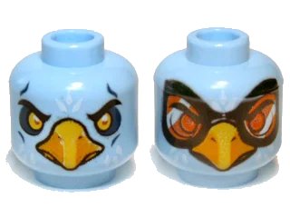 LEGO onderdeel Minifigure, Head Dual Sided Alien Chima Eagle with Beak, Yellow Eyes / Orange Goggles Pattern (3626pb0831)
