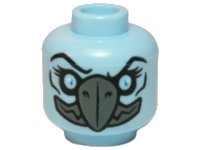 LEGO onderdeel Minifigure, Head Alien Chima Vulture with Dark Bluish Gray Beak and Bright Light Blue Eyes Pattern 3626pb1281