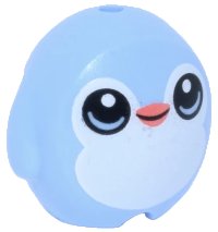 LEGO part Minifigure, Utensil Pillow Plush Toy with Penguin with Black Eyes, Coral Beak and White Stomach Pattern 6330pb04