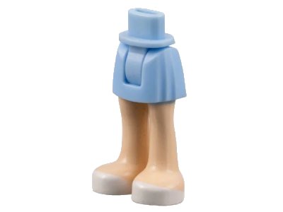 LEGO onderdeel Mini Doll Hips and Skirt, Light Nougat Legs and White Shoes Pattern - Thick Hinge (92252c00pb004)