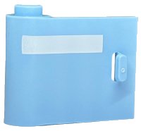 LEGO part Door 1 x 3 x 2 Left - Open Between Top and Bottom Hinge with Horizontal White Stripe Pattern 92262pb004