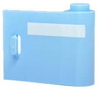 LEGO onderdeel Door 1 x 3 x 2 Right - Open Between Top and Bottom Hinge with Horizontal White Stripe Pattern 92263pb004