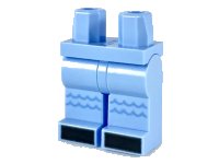 LEGO part Hips and Legs with Medium Blue Ruffles, Black Toes Pattern 970c00pb0972