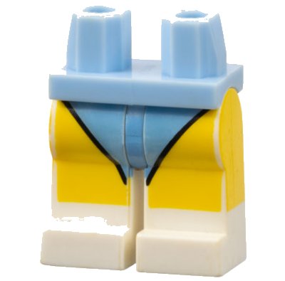 LEGO onderdeel Hips and White Legs with Bright Light Blue Leotard and Yellow Legs Pattern (970c01pb04)