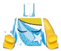LEGO part Torso Ice Skating Costume with White Sequins and Star Pattern / Yellow Arm Left / Bright Light Blue Arm Right / Yellow Hands 973pb0845c01