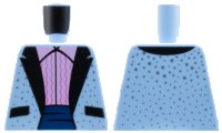 LEGO part Torso Tuxedo Jacket with Silver Dots, Bright Pink Ruffled Shirt Pattern 973pb2846