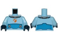 LEGO part Torso Spacesuit with Blue Wide Belt Pattern / Bright Light Blue Arms / Dark Blue Hands 973pb3554c01