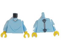 LEGO part Torso Hospital Gown with V-Neck and Wrinkles Pattern / Bright Light Blue Arms / Yellow Hands 973pb4537c01