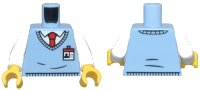 LEGO part Torso Sweater Vest over White Shirt, Red Tie, ID Badge Pattern / White Arms / Yellow Hands 973pb5459c01