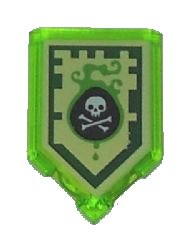 LEGO part Tuile, Modifiée 2 x 3 Pentagonale avec Motif Bouclier Nexo Power - Morsure Venin 22385pb009