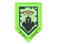 LEGO part Tuile, Modifiée 2 x 3 Pentagonale avec Motif Nexo Power Shield - Stone Stun 22385pb046