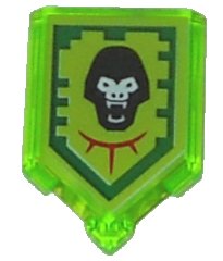 LEGO onderdeel Tegel, Gewijzigd 2 x 3 Vijfhoekig met Nexo Power Shield Patroon - Gorilla Roar (22385pb058)