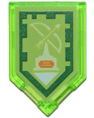 LEGO onderdeel Tile, Modified 2 x 3 Pentagonal with Nexo Power Shield Pattern - Bowmaster 22385pb073