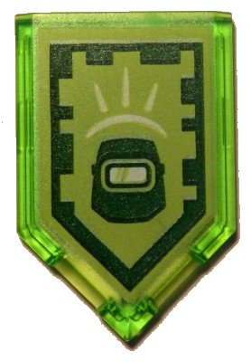 LEGO part Platte, Modifiziert 2 x 3 Fünfeckig mit Nexo Power Shield Muster - Blast Maske (22385pb074)