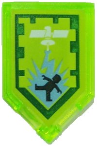 LEGO part Fliese, modifiziert 2 x 3 pentagonal mit Nexo Power Shield Muster - Orbital Strike 22385pb097