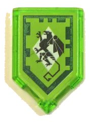 LEGO onderdeel Tile, Modified 2 x 3 Pentagonal with Nexo Power Shield Pattern - Mechanical Griffin (22385pb101)