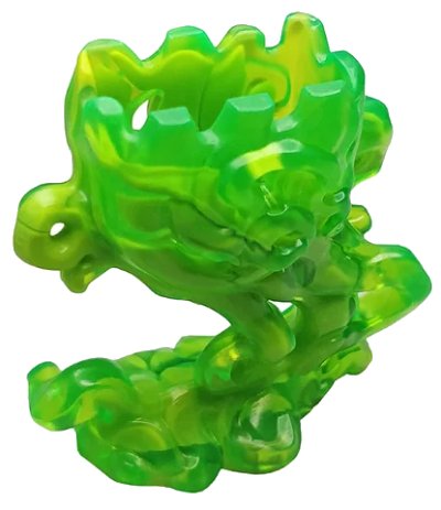LEGO onderdeel Minifigure Pedestal Ghost / Smoke with Marbled Lime Pattern (65227pb02)