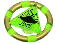 LEGO onderdeel Ring with Center Triangle with Gold Bands and Manta Ray Pattern (Atlantis Treasure Key) 87748pb05