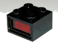 LEGO onderdeel Electric, Light Brick 12V 2 x 2 with 3 Plug Holes, Trans-Red Diffuser Lens 08010bc02